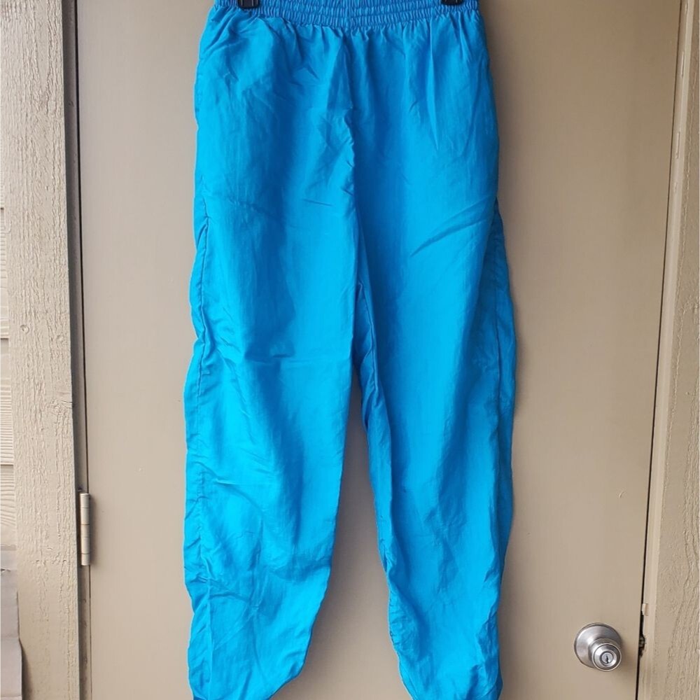 Bright Blue Vintage 90s Nylon Wind Tracksuit Pants